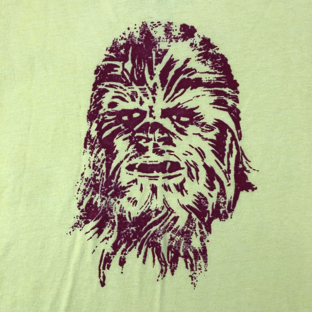 Star Wars Shirt Men's Small Yellow Red Chewbacca Short Sleeve - Picture 4 of 10